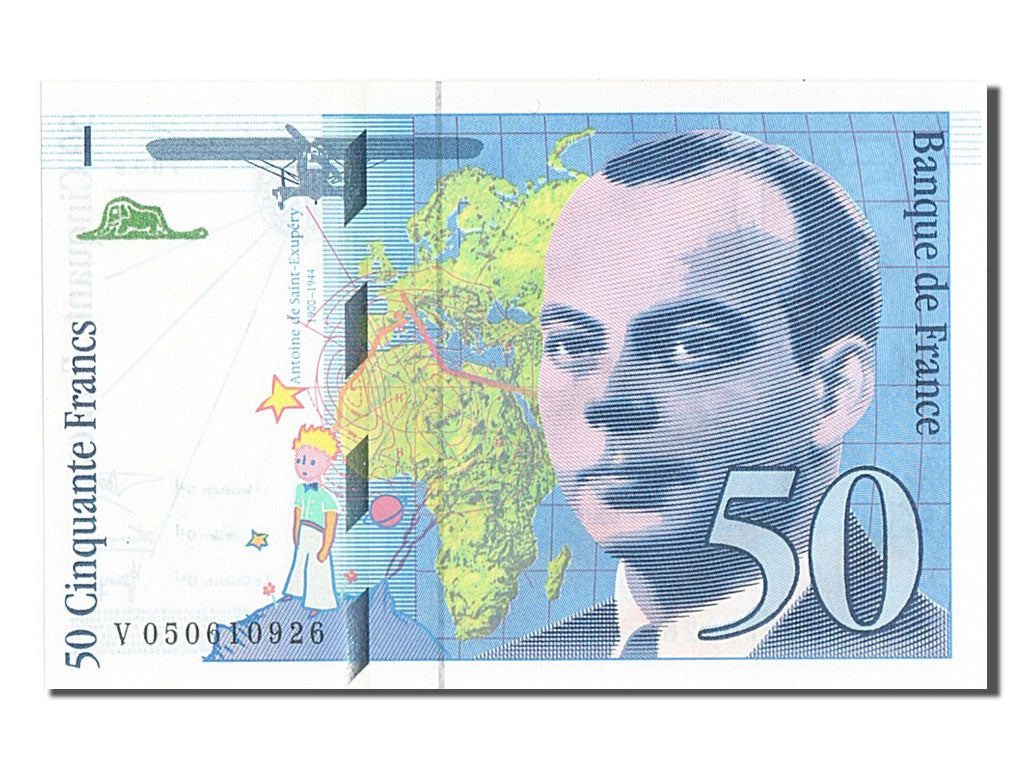 Banknote, France, 50 Francs, 50 F 1992-1999 ''St Exupéry'', 1999, UNC(65-70)