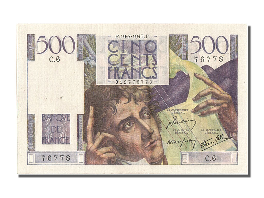 France, 500 Francs, 500 F 1945-1953 ''Chateaubriand'', 1945, KM #129a,...