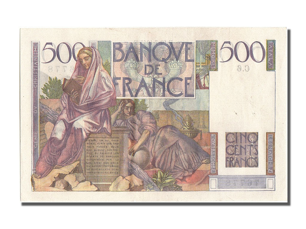 France, 500 Francs, 500 F 1945-1953 ''Chateaubriand'', 1945, KM #129a,...