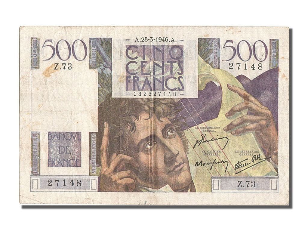 France, 500 Francs, 500 F 1945-1953 ''Chateaubriand'', 1946, KM #129a,...
