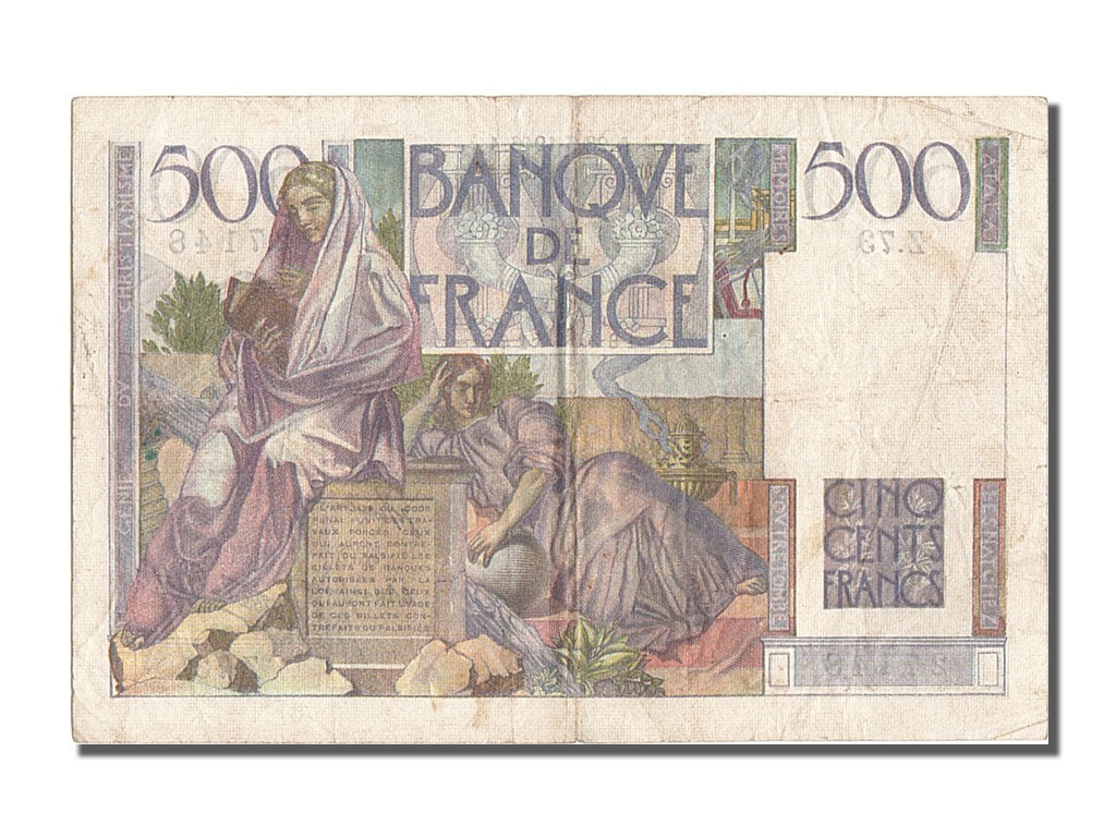 France, 500 Francs, 500 F 1945-1953 ''Chateaubriand'', 1946, KM #129a,...
