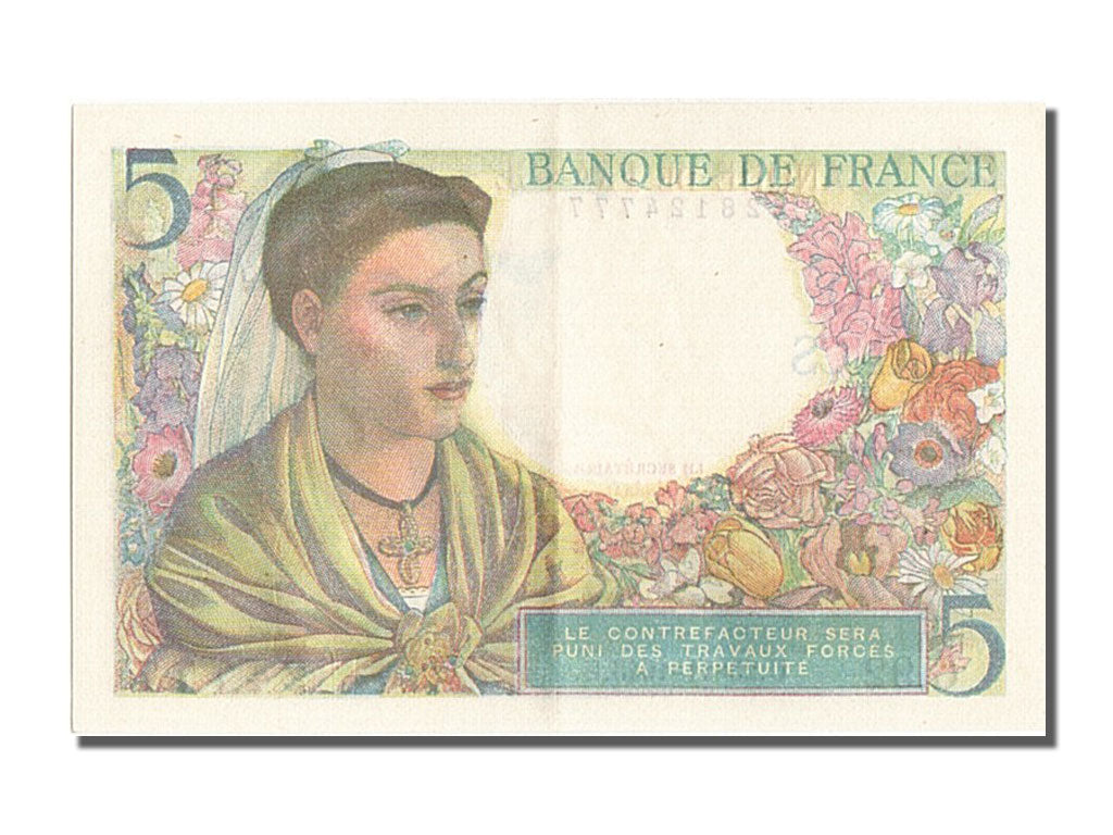 Banknote, France, 5 Francs, 5 F 1943-1947 ''Berger'', 1943, 1943-11-25