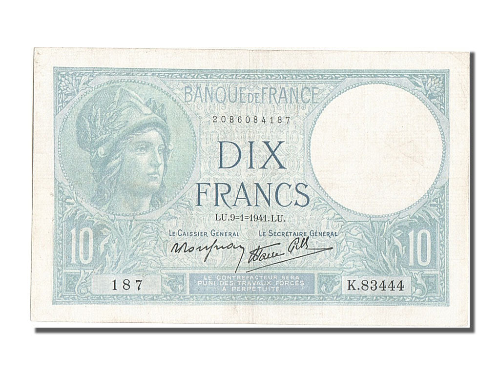 10 Francs type Minerve