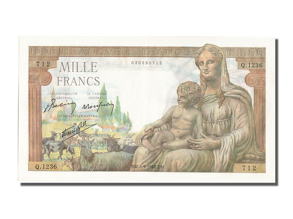 1000 Francs type Déesse Déméter