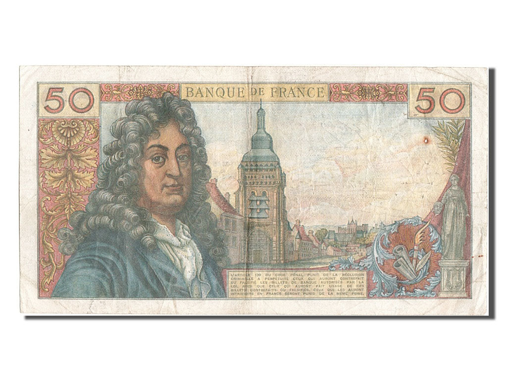 France, 50 Francs, 50 F 1962-1976 ''Racine'', 1968, KM #148c, 1968-04-04,...