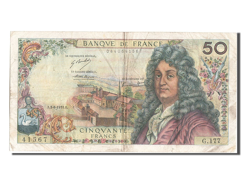 France, 50 Francs, 50 F 1962-1976 ''Racine'', 1971, KM #148d, 1971-06-03,...
