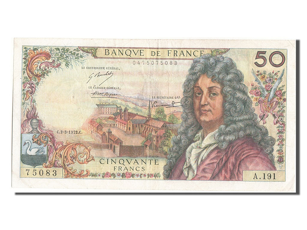 France, 50 Francs, 50 F 1962-1976 ''Racine'', 1972, KM #148d, 1972-03-02,...