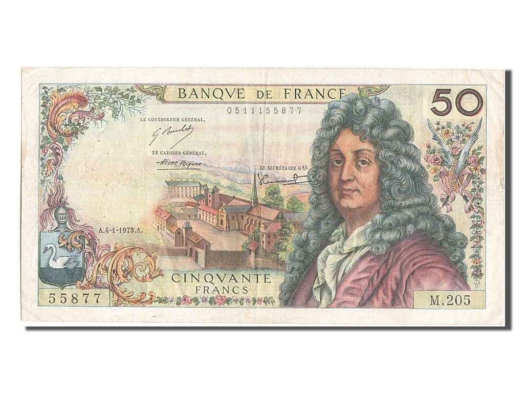 France, 50 Francs, 50 F 1962-1976 ''Racine'', 1973, KM #148d, 1973-01-04,...