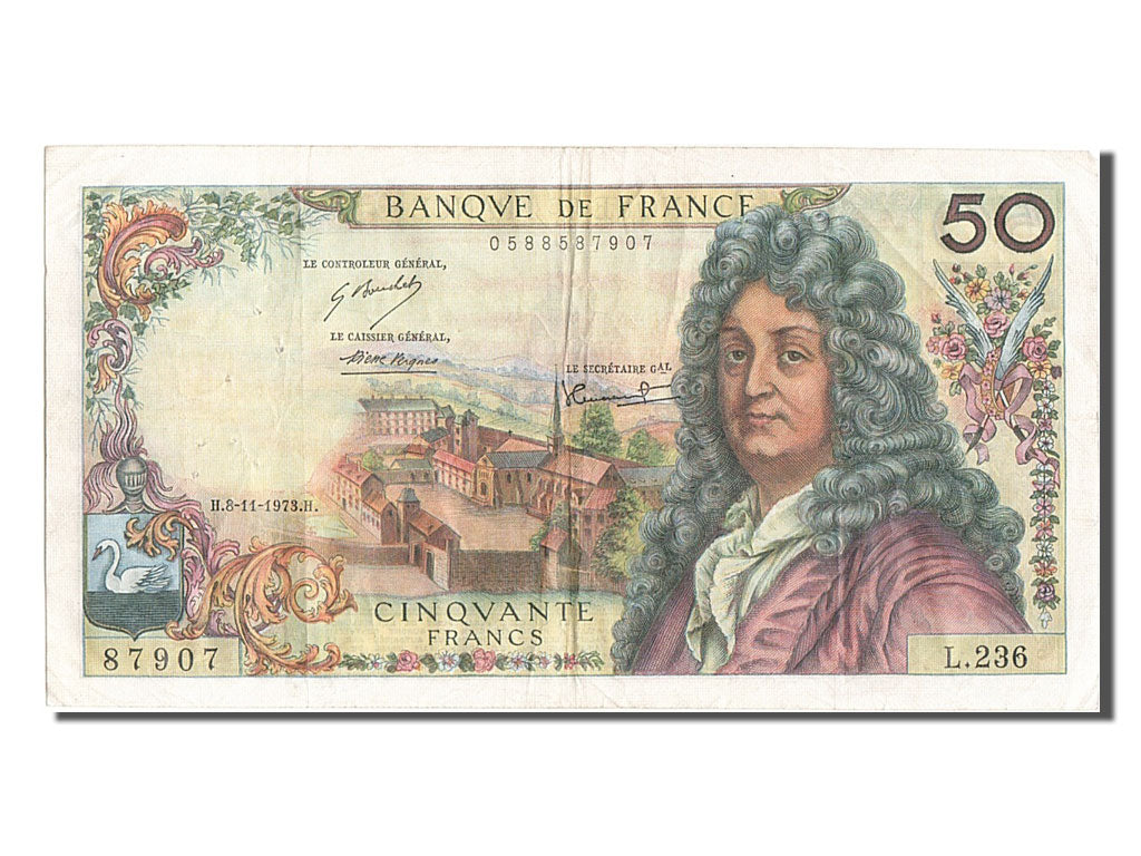 France, 50 Francs, 50 F 1962-1976 ''Racine'', 1973, KM #148d, 1973-11-08,...