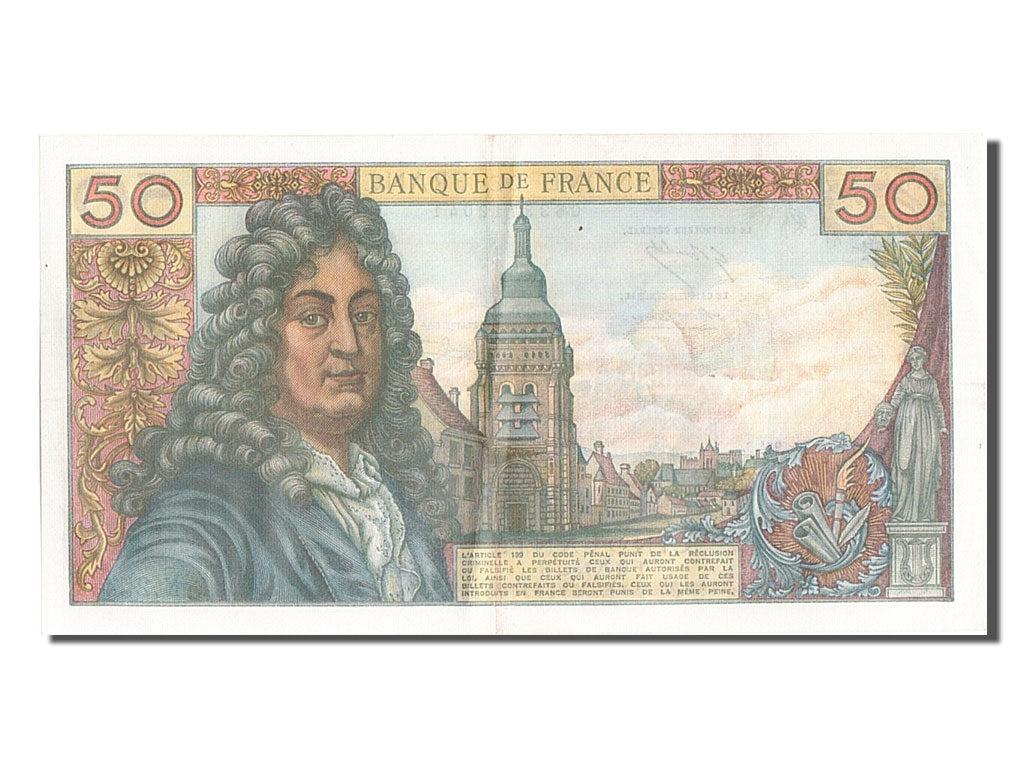 Banknote, France, 50 Francs, 50 F 1962-1976 ''Racine'', 1974, 1974-10-03