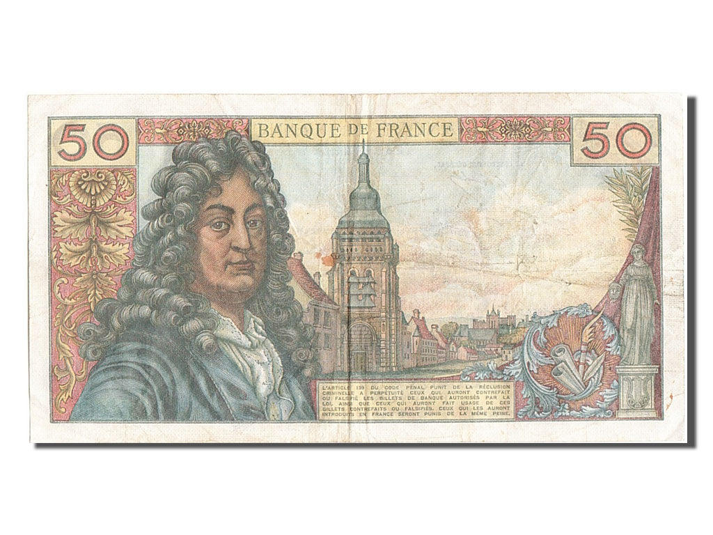 France, 50 Francs, 50 F 1962-1976 ''Racine'', 1975, KM #148e, 1975-10-02,...