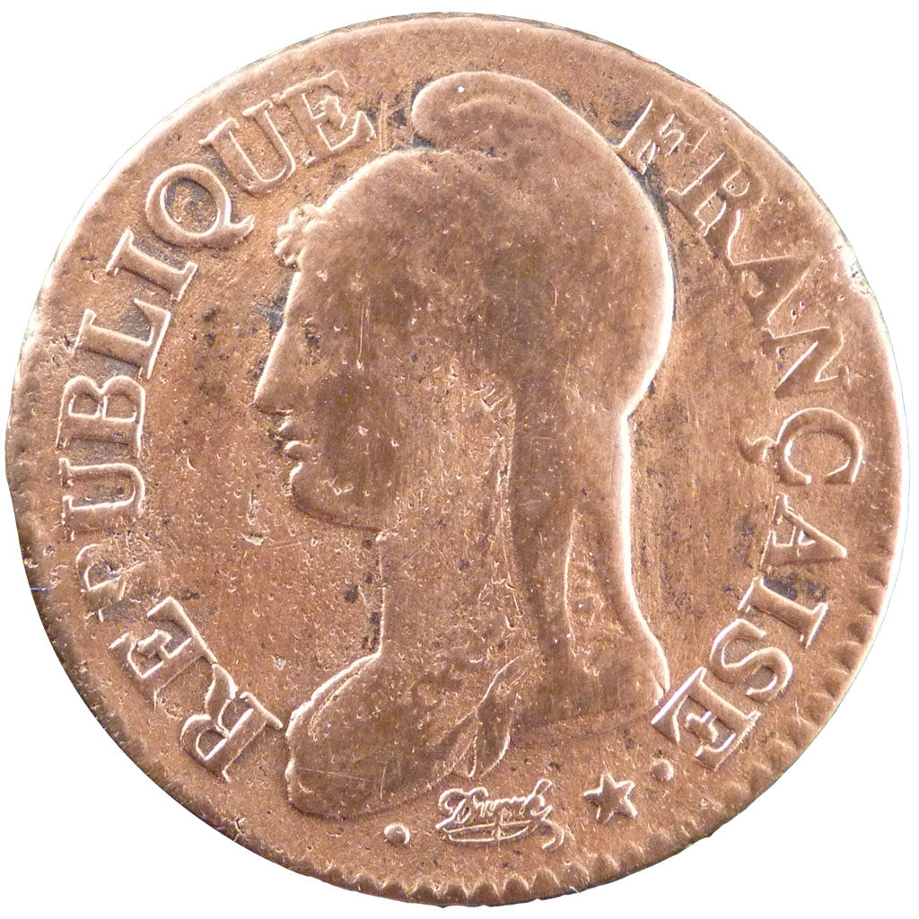Francia, 5 Centimes, 1799, Lille, MB+, Bronzo, Gadoury:126