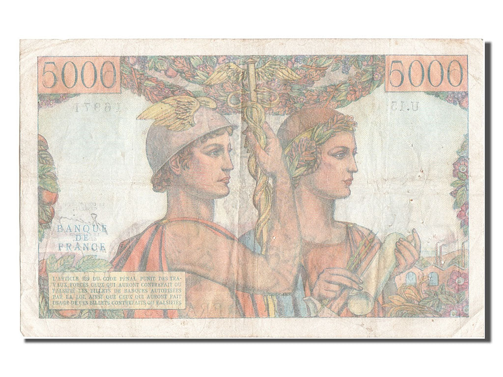 Biljet, Frankrijk, 5000 Francs, 5 000 F 1949-1957 ''Terre et Mer'', 1949