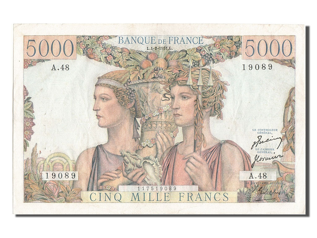 5000 Francs type Terre et Mer