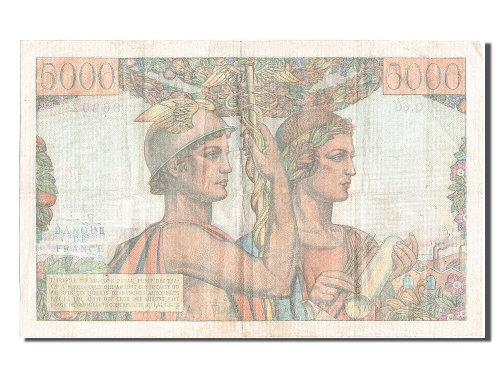 Billet, France, 5000 Francs, 5 000 F 1949-1957 ''Terre et Mer'', 1951