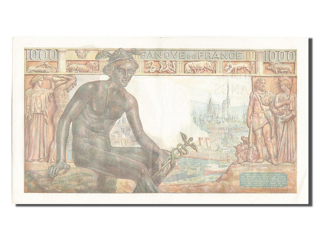 France, 1000 Francs, 1 000 F 1942-1943 ''Déesse Déméter'', 1942, KM #102, 194...