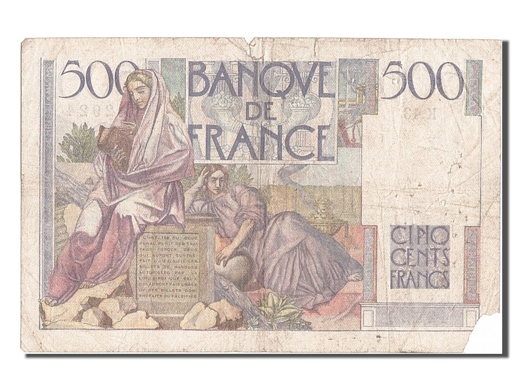 France, 500 Francs, 500 F 1945-1953 ''Chateaubriand'', 1945, KM #129a,...