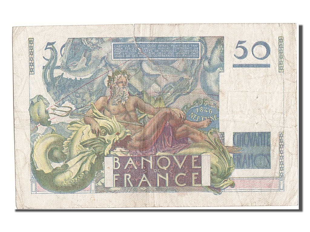France, 50 Francs, 50 F 1946-1951 ''Le Verrier'', 1946, KM #127a, 1946-05-16,...