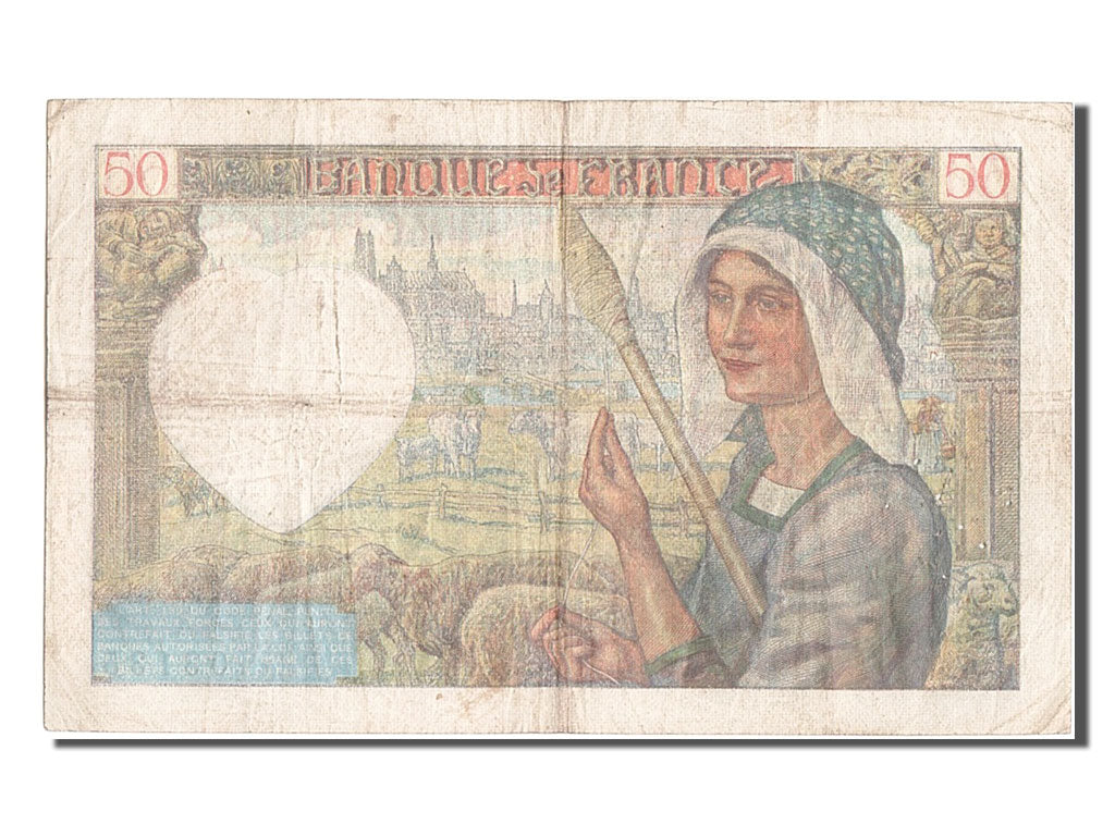France, 50 Francs, 50 F 1940-1942 ''Jacques Coeur'', 1940, KM #93, 1940-09-26,..