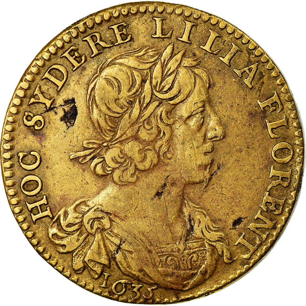 France, Token, Louis XIII, Fleurissent les Lys, History, 1635, AU(50-53), Copper