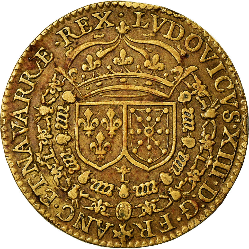 France, Token, Louis XIII, Fleurissent les Lys, History, 1635, AU(50-53), Copper