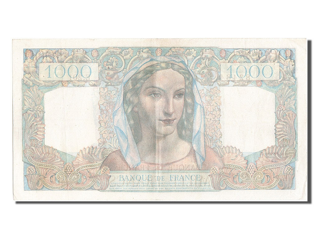 Banknote, France, 1000 Francs, 1 000 F 1945-1950 ''Minerve et Hercule'', 1946