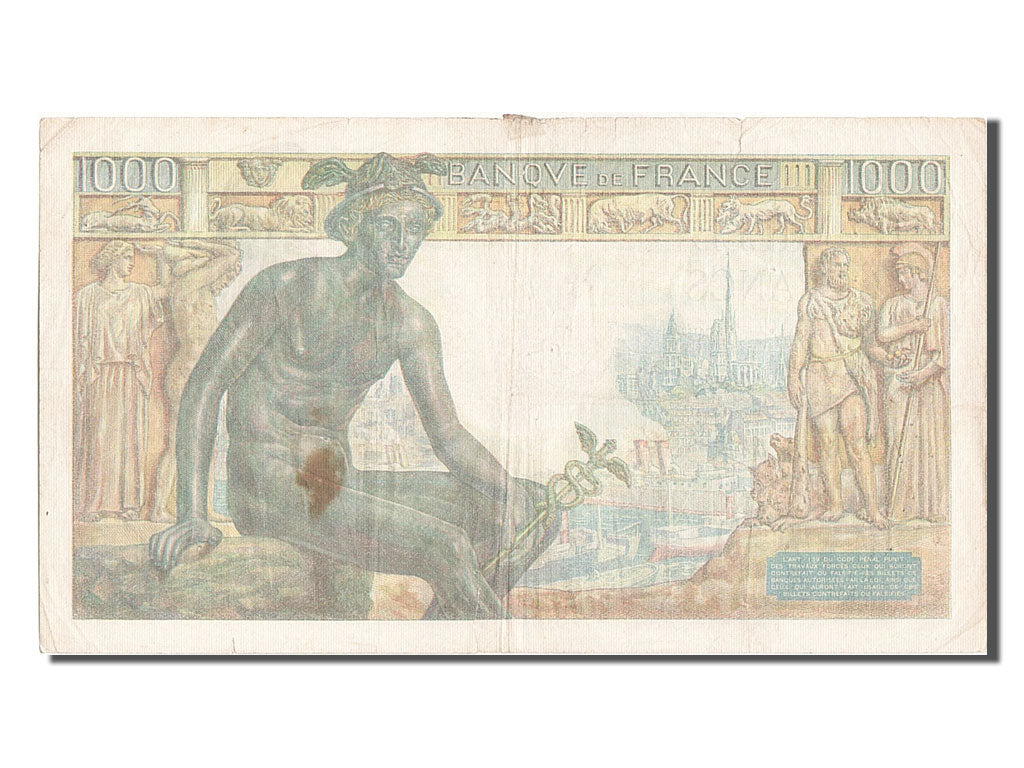 France, 1000 Francs, 1 000 F 1942-1943 ''Déesse Déméter'', 1942, KM #102, 194...