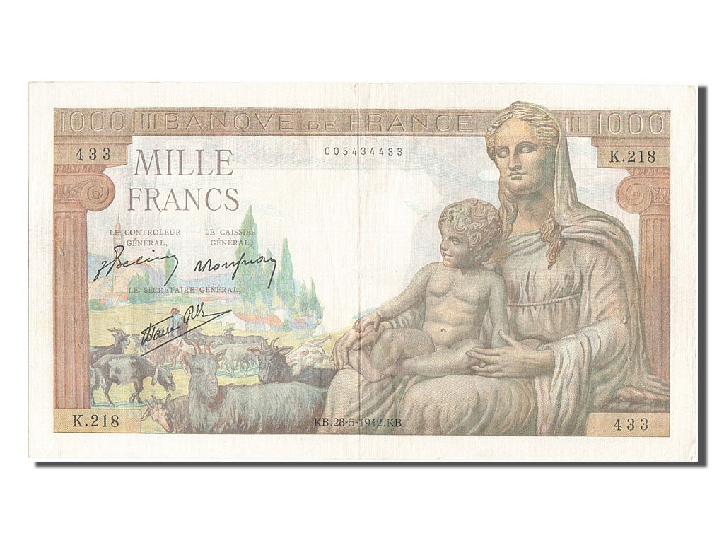 1000 Francs type Déesse Déméter