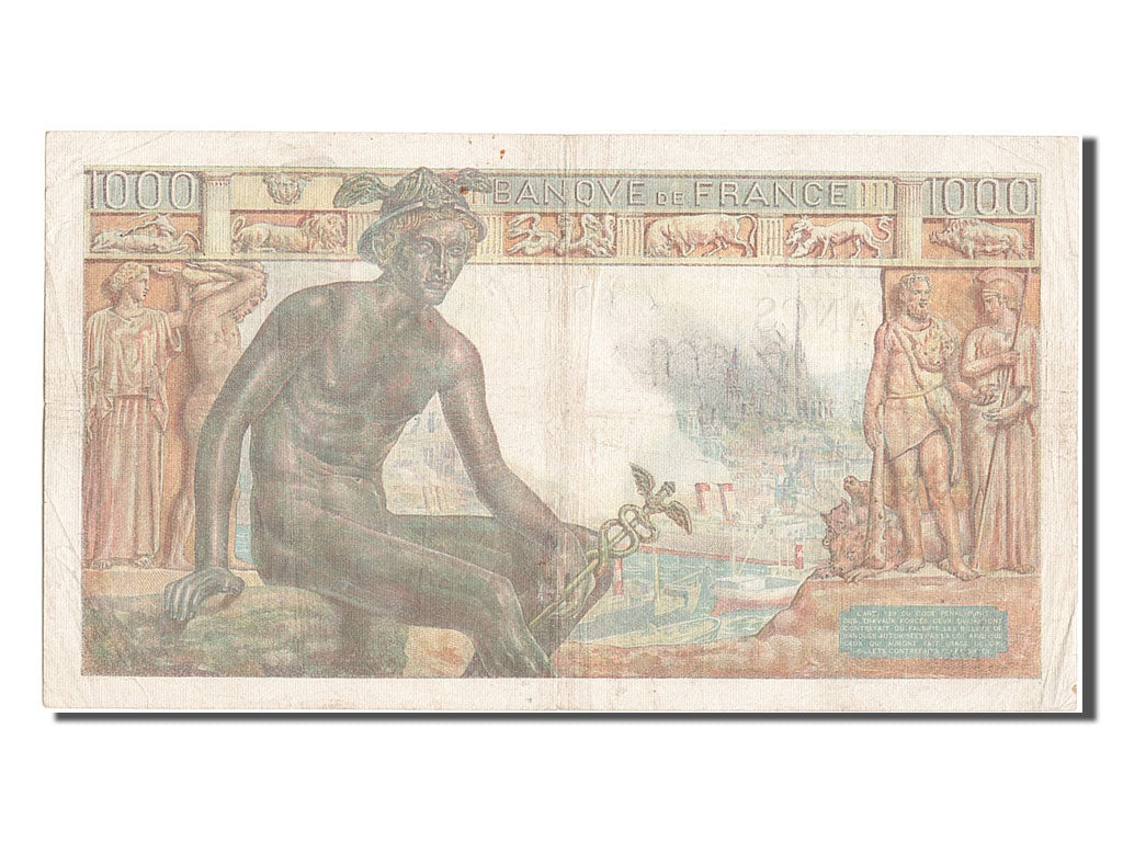 France, 1000 Francs, 1 000 F 1942-1943 ''Déesse Déméter'', 1942, KM #102, 194...