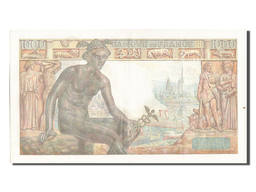 France, 1000 Francs, 1 000 F 1942-1943 ''Déesse Déméter'', 1942, KM #102, 194...