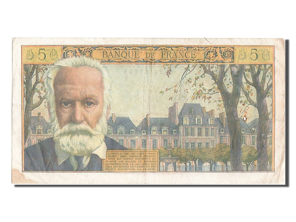 Francia, 5 Nouveaux Francs, 5 NF 1959-1965 ''Victor Hugo'', 1964, KM:141a, 19...