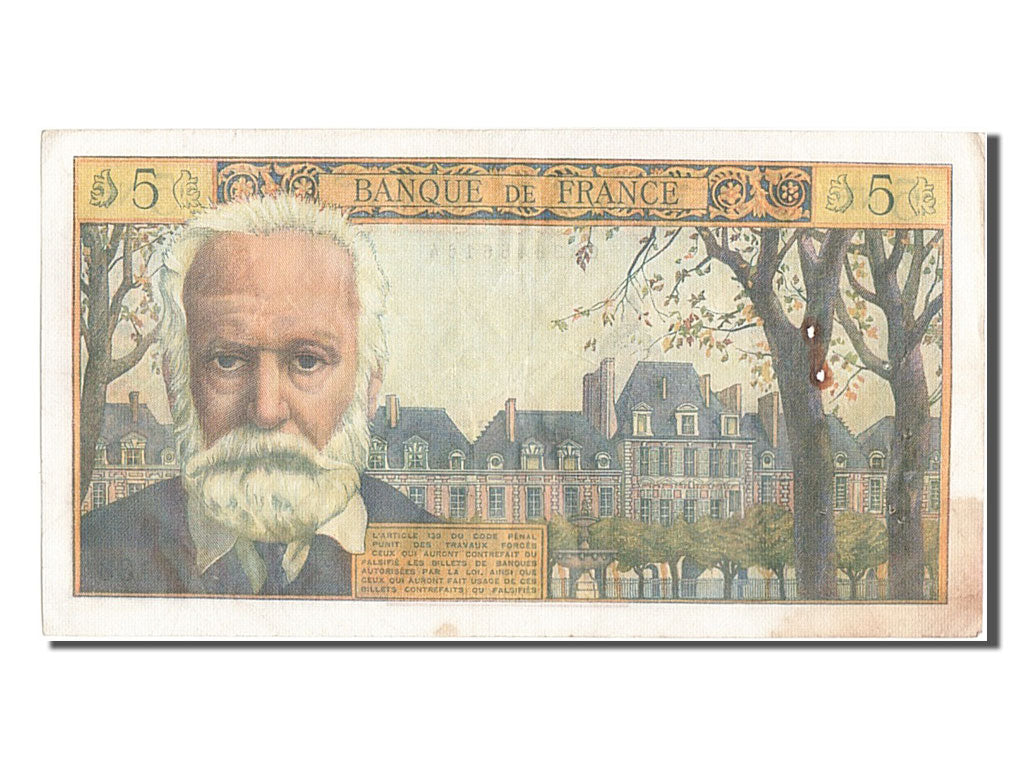 France, 5 Nouveaux Francs, 5 NF 1959-1965 ''Victor Hugo'', 1965, KM #141a,...