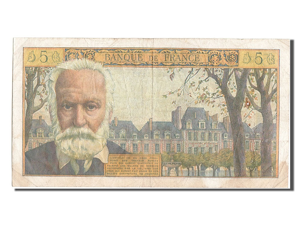 France, 5 Nouveaux Francs, 5 NF 1959-1965 ''Victor Hugo'', 1965, KM #141a,...