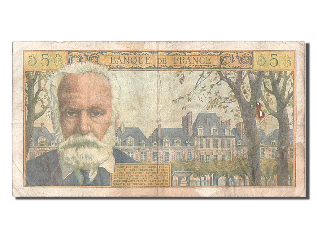 France, 5 Nouveaux Francs, 5 NF 1959-1965 ''Victor Hugo'', 1964, KM #141a,...
