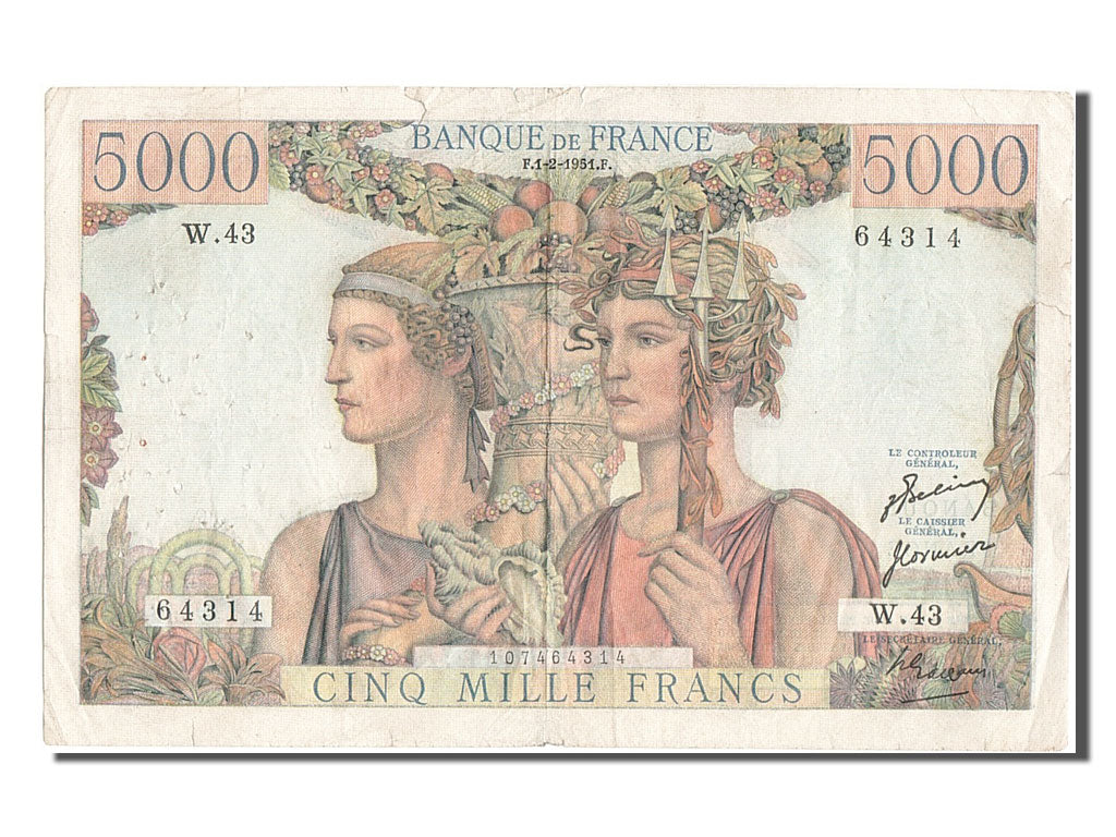 5000 Francs type Terre et Mer
