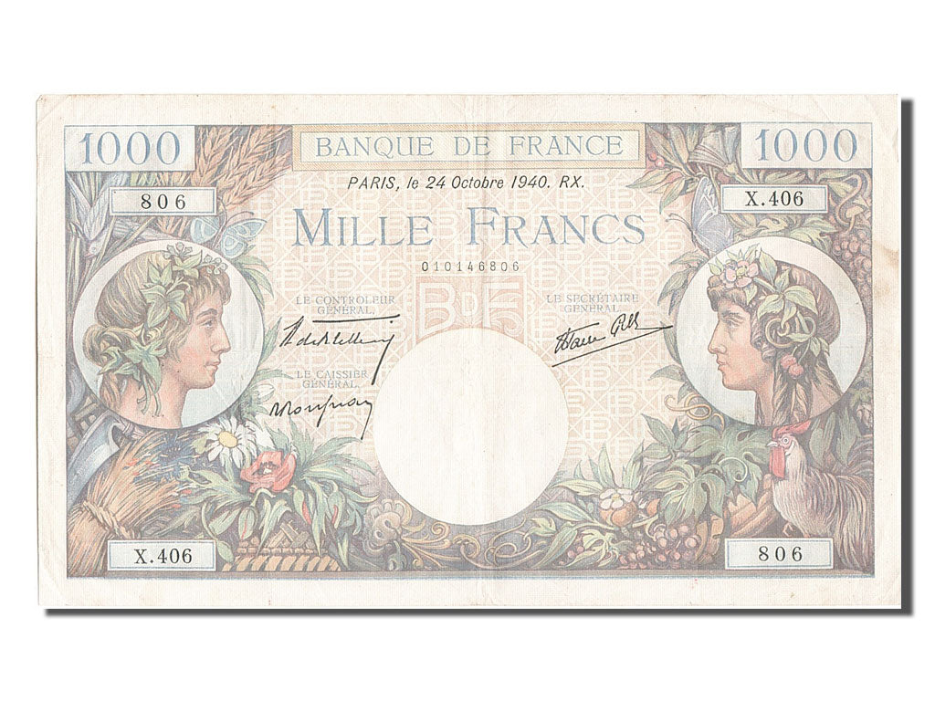 1000 Francs type Commerce et Industrie