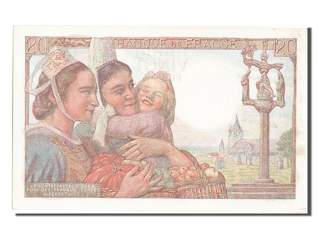 Banknote, France, 20 Francs, 20 F 1942-1950 ''Pêcheur'', 1943, 1943-01-28