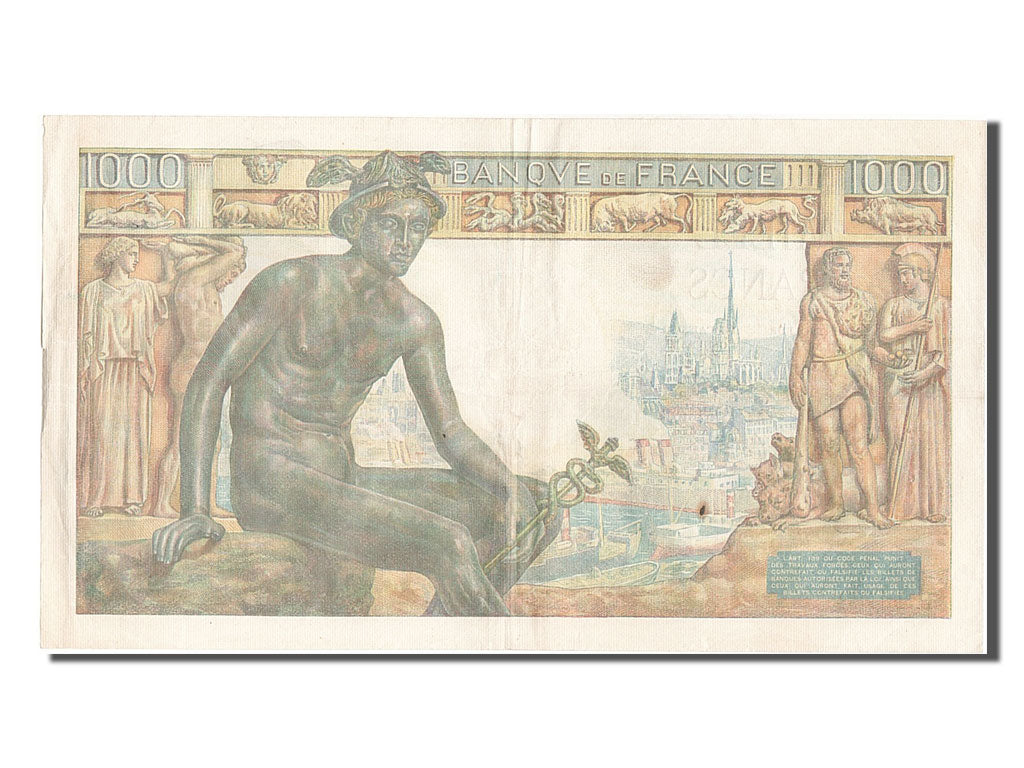 Banknote, France, 1000 Francs, 1 000 F 1942-1943 ''Déesse Déméter'', 1943