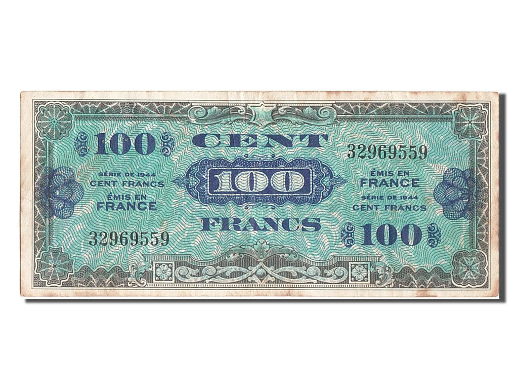 France, 100 Francs, 1944 Flag/France, 1944, KM #105a, EF(40-45), 32969559,...
