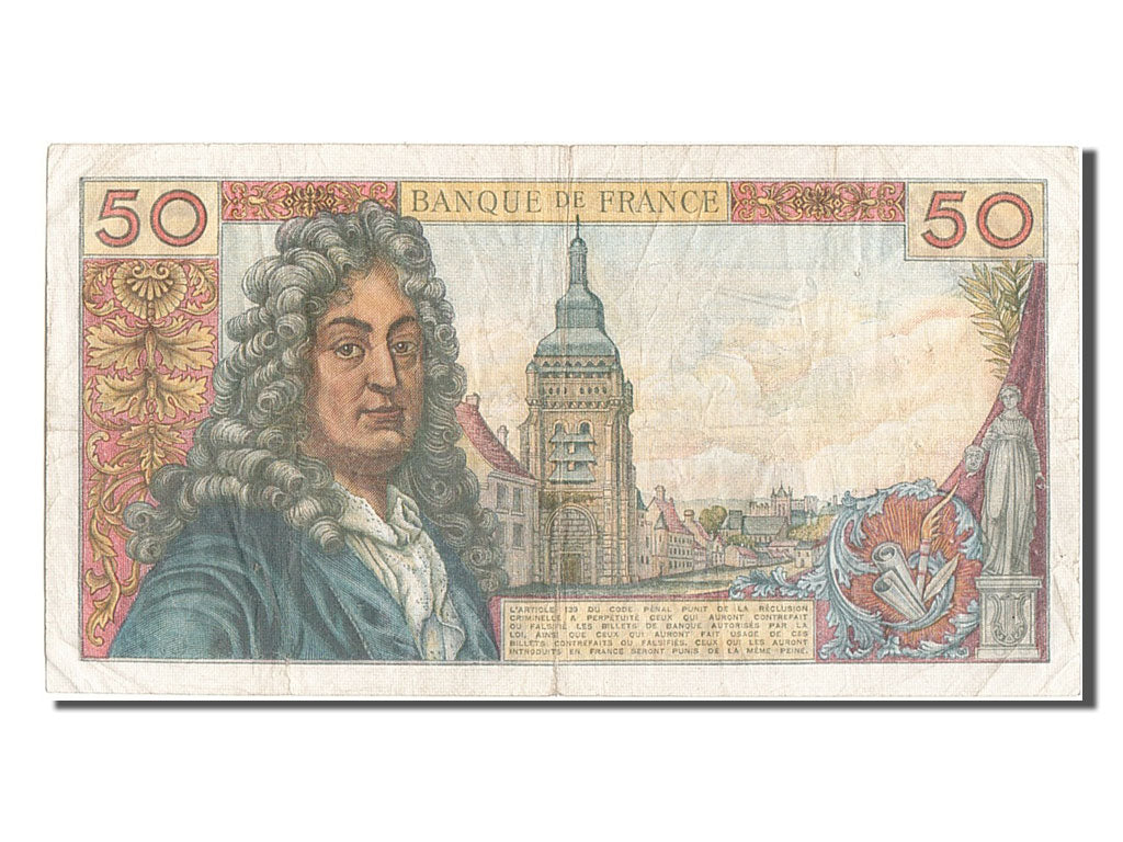 France, 50 Francs, 50 F 1962-1976 ''Racine'', 1964, KM #148a, 1964-11-05,...