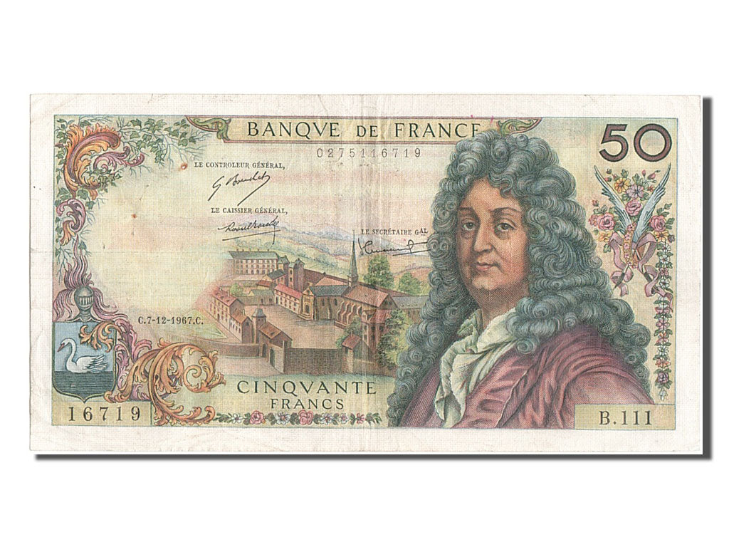 France, 50 Francs, 50 F 1962-1976 ''Racine'', 1967, KM #148c, 1967-12-07,...