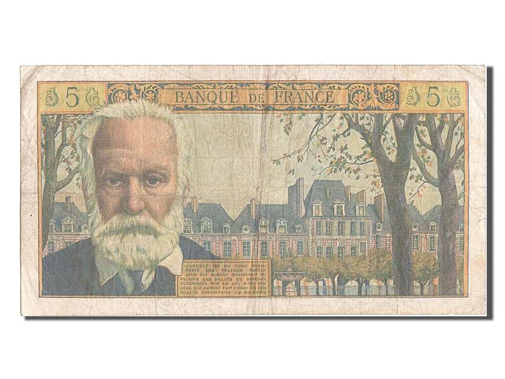 France, 5 Nouveaux Francs, 5 NF 1959-1965 ''Victor Hugo'', 1963, KM #141a,...