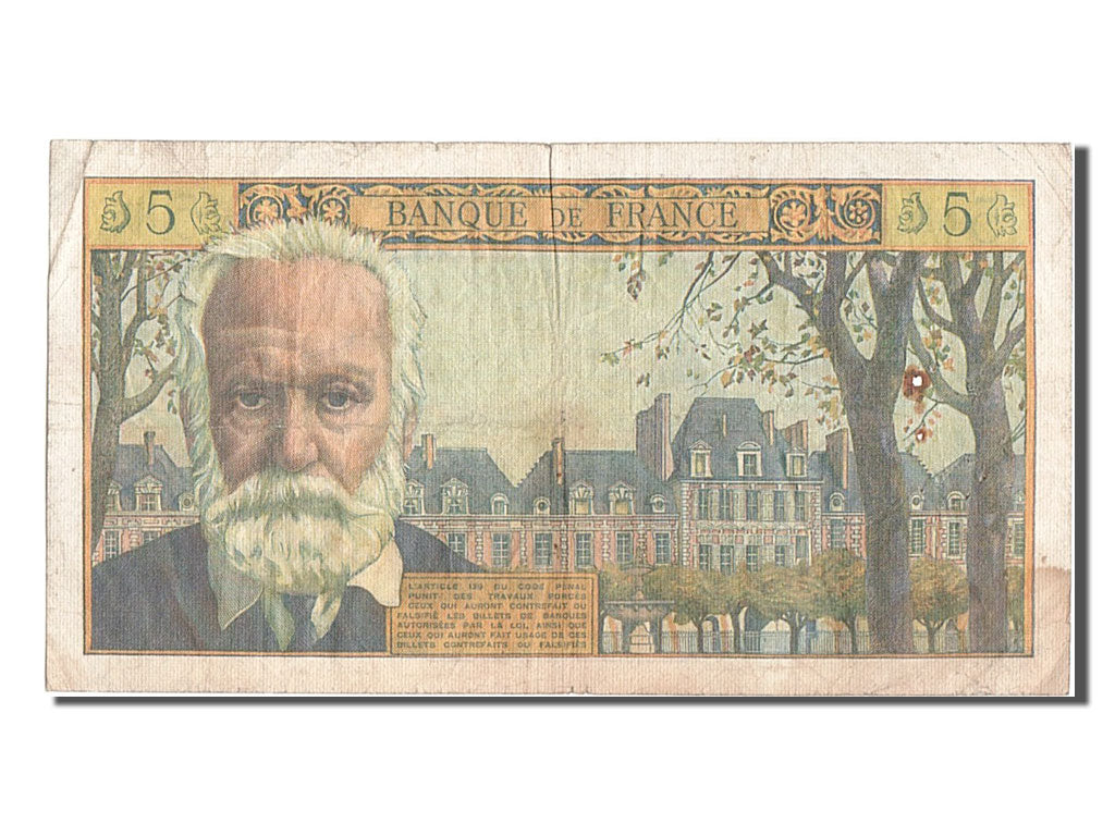 France, 5 Nouveaux Francs, 5 NF 1959-1965 ''Victor Hugo'', 1963, KM #141a,...