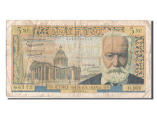 Banknote, France, 5 Nouveaux Francs, 5 NF 1959-1965 ''Victor Hugo'', 1963