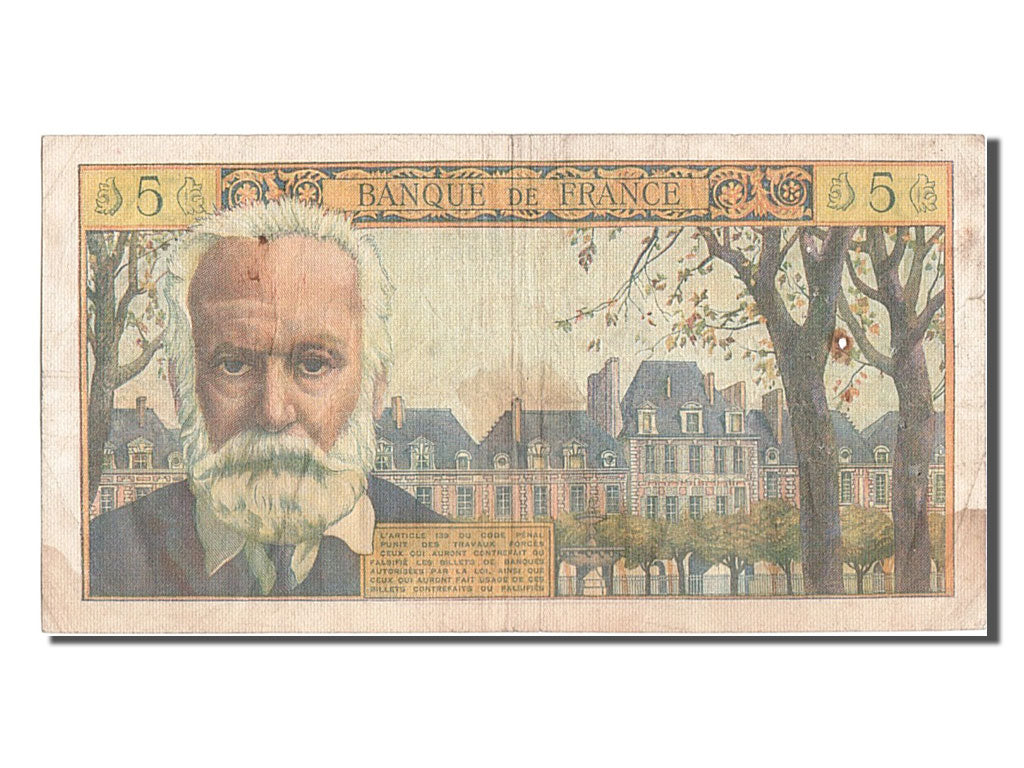 France, 5 Nouveaux Francs, 5 NF 1959-1965 ''Victor Hugo'', 1964, KM #141a,...