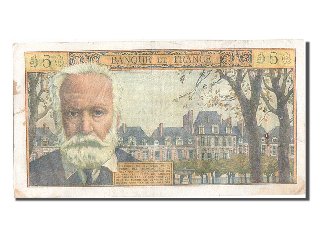 France, 5 Nouveaux Francs, 5 NF 1959-1965 ''Victor Hugo'', 1965, KM #141a,...