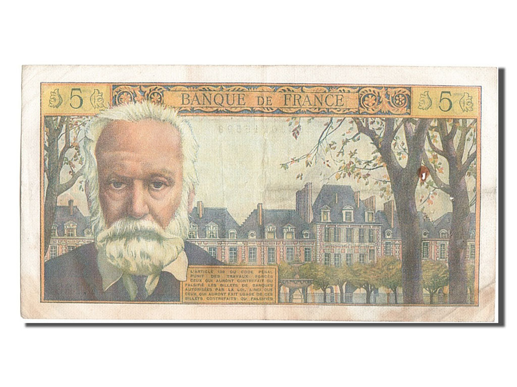 France, 5 Nouveaux Francs, 5 NF 1959-1965 ''Victor Hugo'', 1965, KM #141a,...