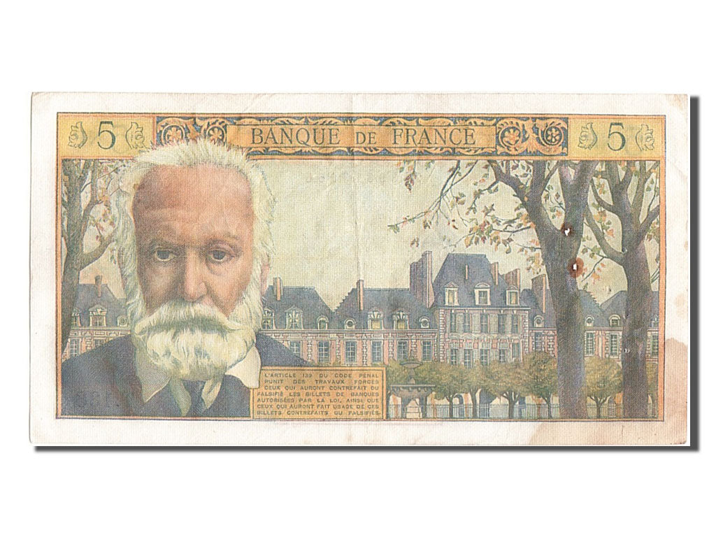 France, 5 Nouveaux Francs, 5 NF 1959-1965 ''Victor Hugo'', 1965, KM #141a,...