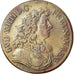 France, Token, Louis XIV, Trésor Royal, History, 1672, VF(30-35), Copper