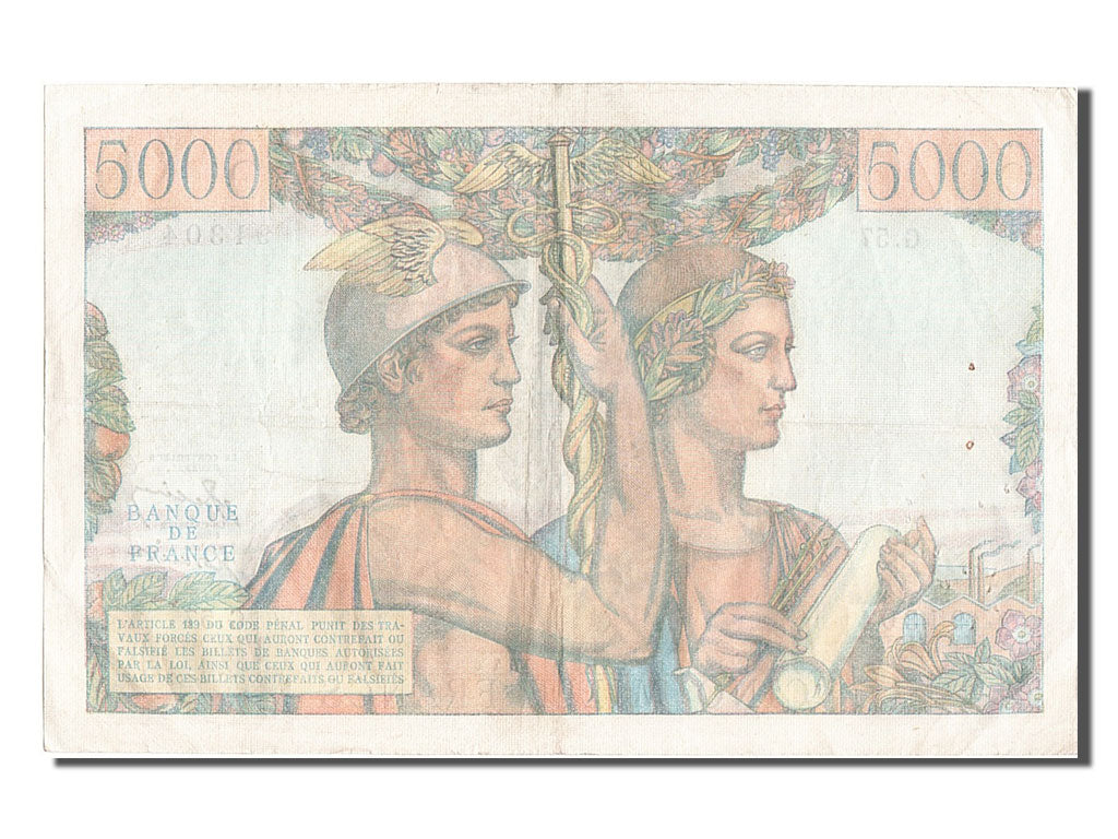 Banknote, France, 5000 Francs, 5 000 F 1949-1957 ''Terre et Mer'', 1951